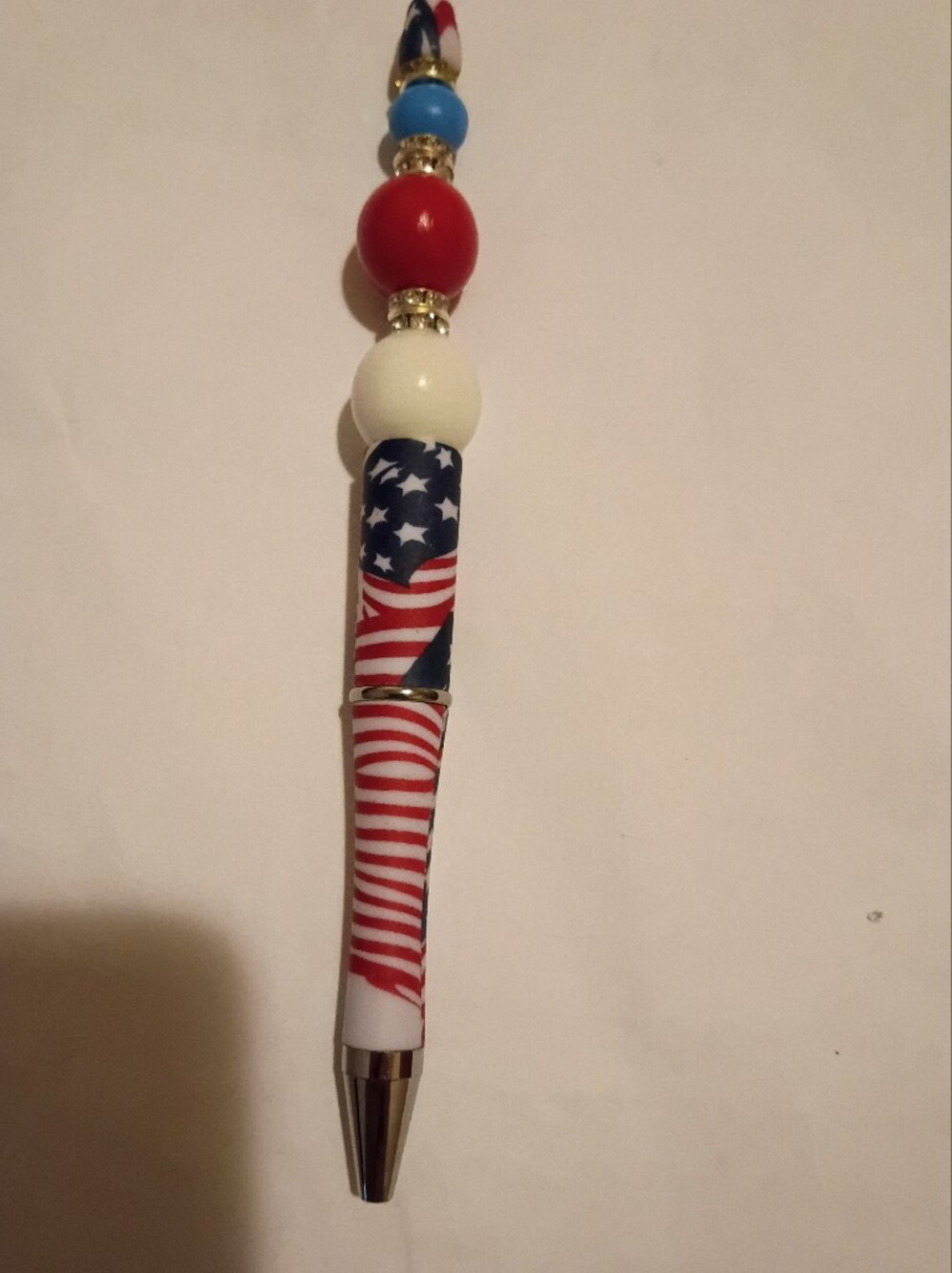 Patriotic Star & Stripe Beaded Necklace